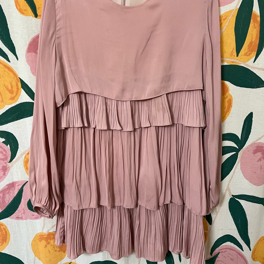 Pink Ruffled Shift Dress - Picture 2 of 4
